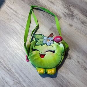 Shopkins Apple Blossom Green Apple Worm Zipper Closure Crossbody Bag